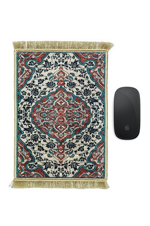 Petrol Mavi Dekoratif Küçük Halı Mousepad 