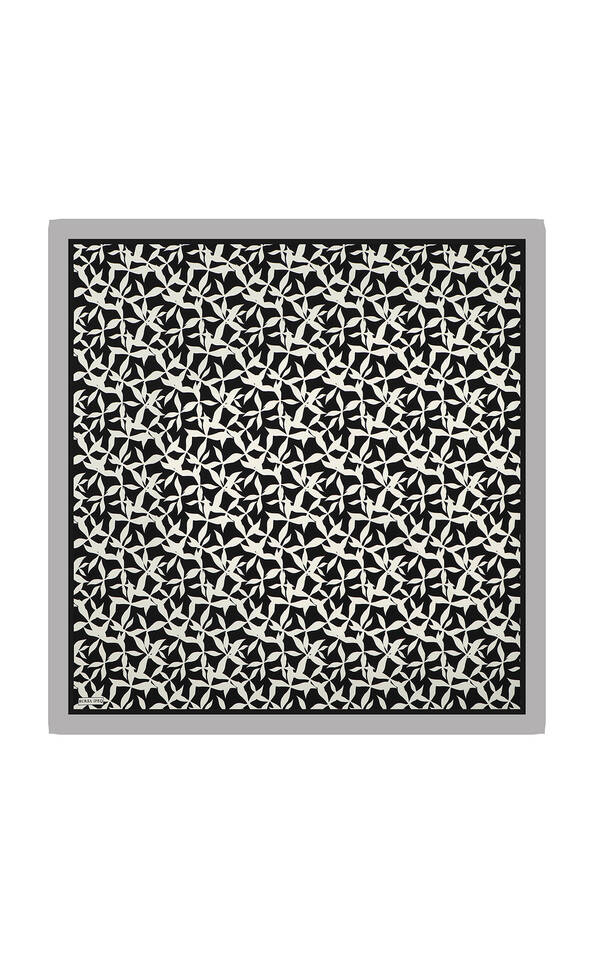 Gri Pia Desen Sura İpek Eşarp 