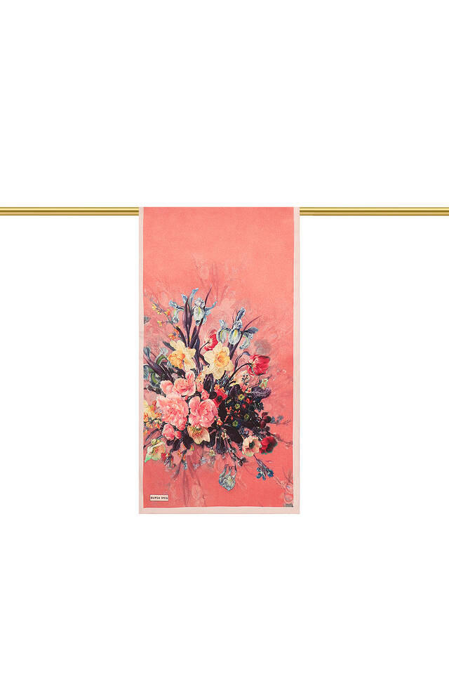 Pink Floral Narrow Silk Foulard - 2
