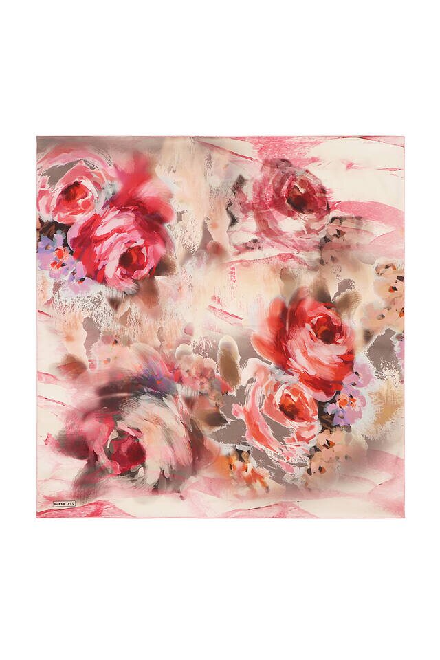 Pink Pastel Pattern Sura Silk Scarf - 2