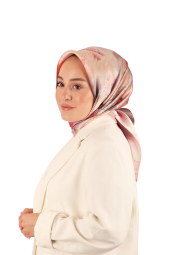 Pink Pastel Pattern Sura Silk Scarf 