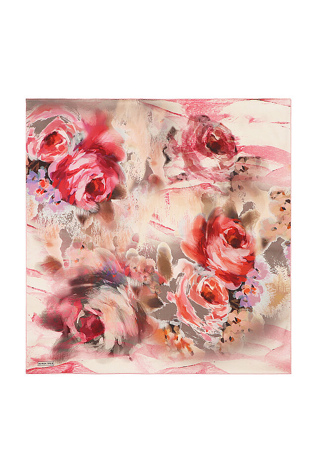 Pink Pastel Pattern Sura Silk Scarf 