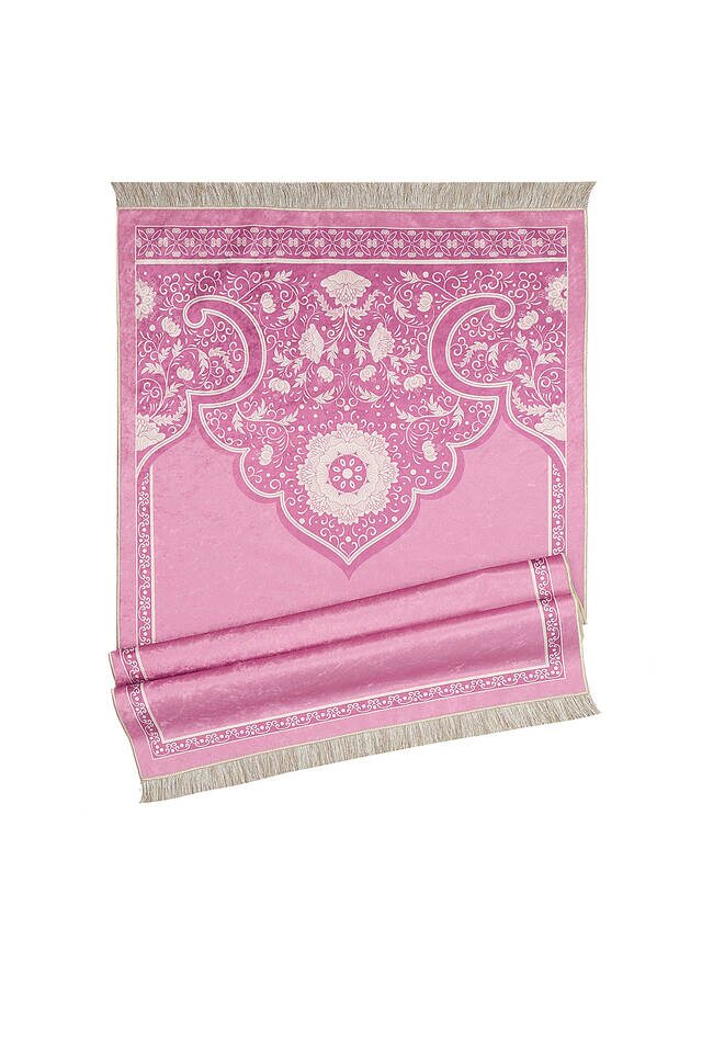 Pink Velvet Carpet Prayer Rug - 4
