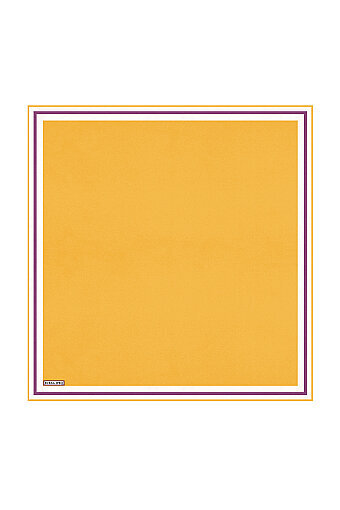 Plain Silk Pocket Square with Mustard Border 