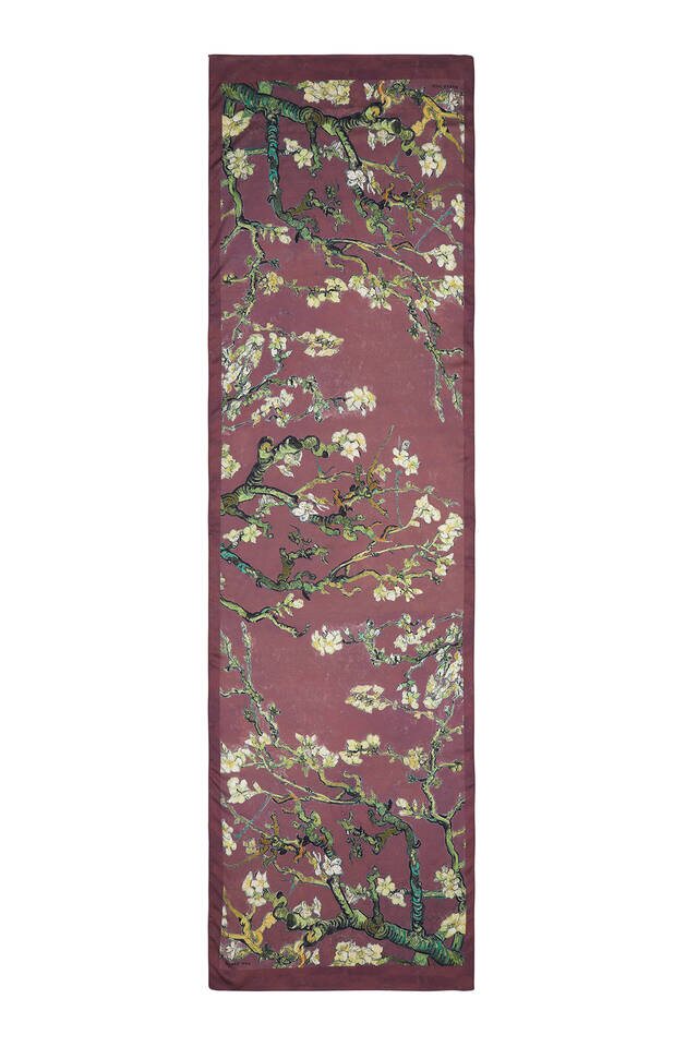 Plum Almond Blossom Silky Foulard - 4