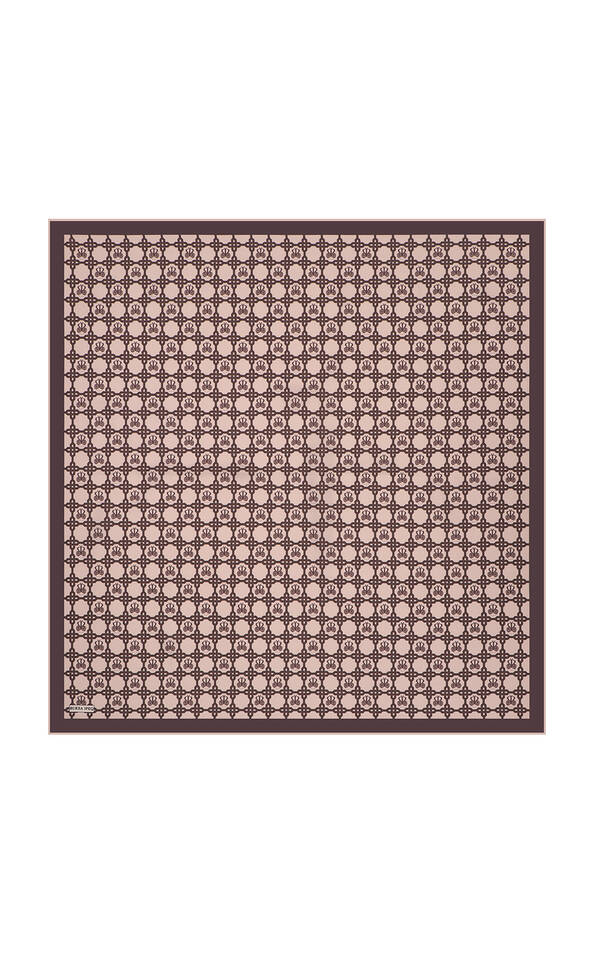 Plum Chain Monogram Twill Silk Square Scarf - 2