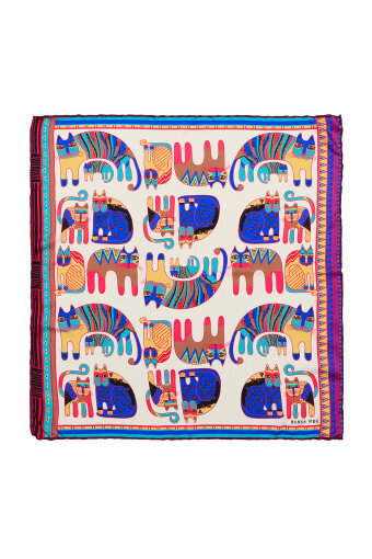 Plum Mint Patterned Silky Pocket Square 