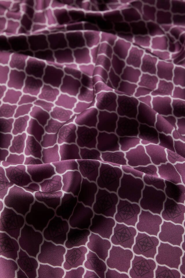 Plum Monogram Silk Square Scarf - 3