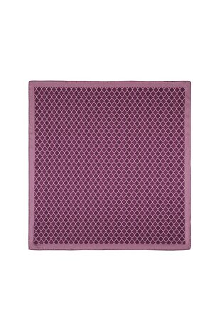 Plum Monogram Silk Square Scarf 