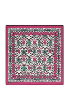 Plum Tile Tulip Pattern Soft Square Scarf 