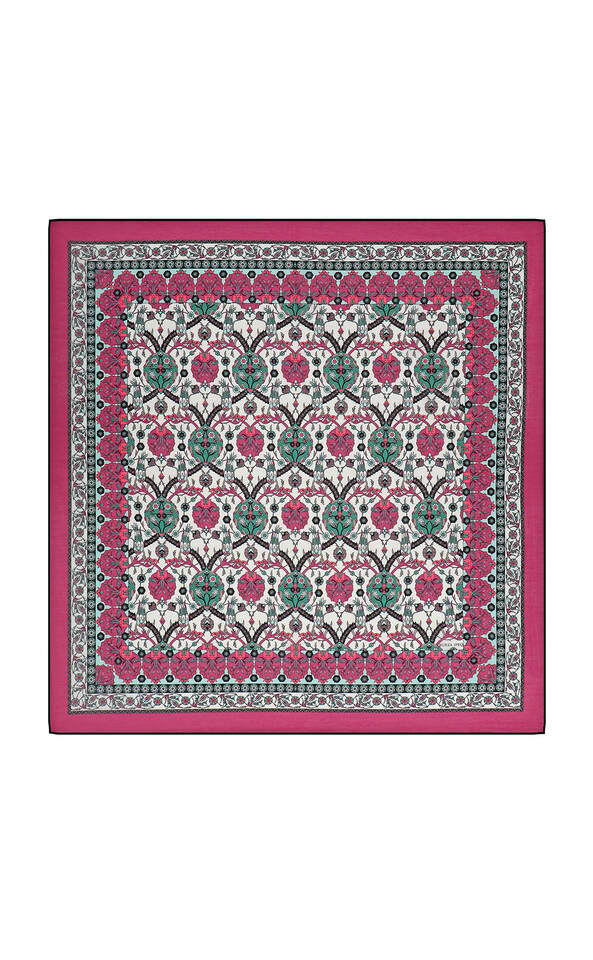 Plum Tile Tulip Pattern Soft Square Scarf 