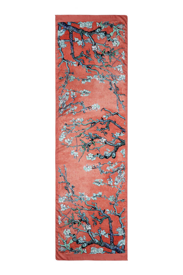 Pomegranate Almond Blossom Silky Foulard - 3
