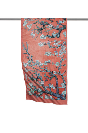 Pomegranate Almond Blossom Silky Foulard 