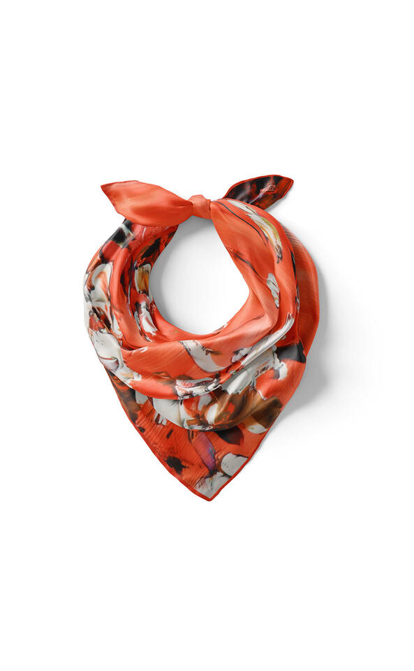 Pomegranate Flower Anemone Pattern Silk Pocket Square - 2