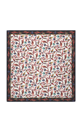 Pomegranate Flower Carnation Tulip Pattern Soft Square Scarf 