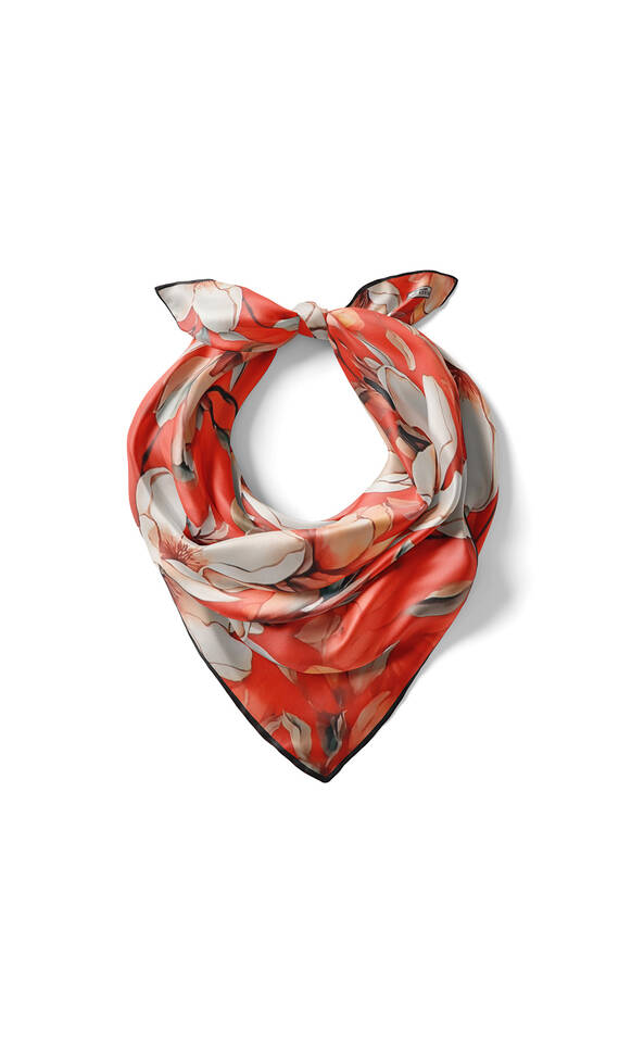 Pomegranate Flower Narcissus Pattern Silk Pocket Square - 2