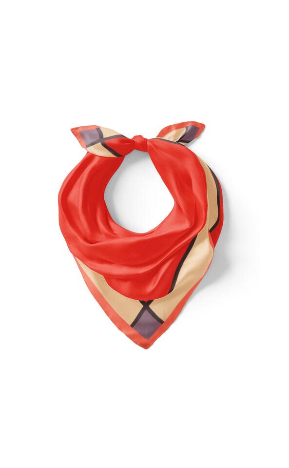 Pomegranate Flower Wide Border Plain Silk Pocket Square - 2