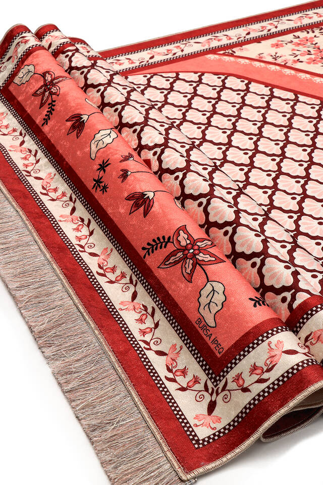 Pomegranate Velvet Carpet Prayer Rug - 3