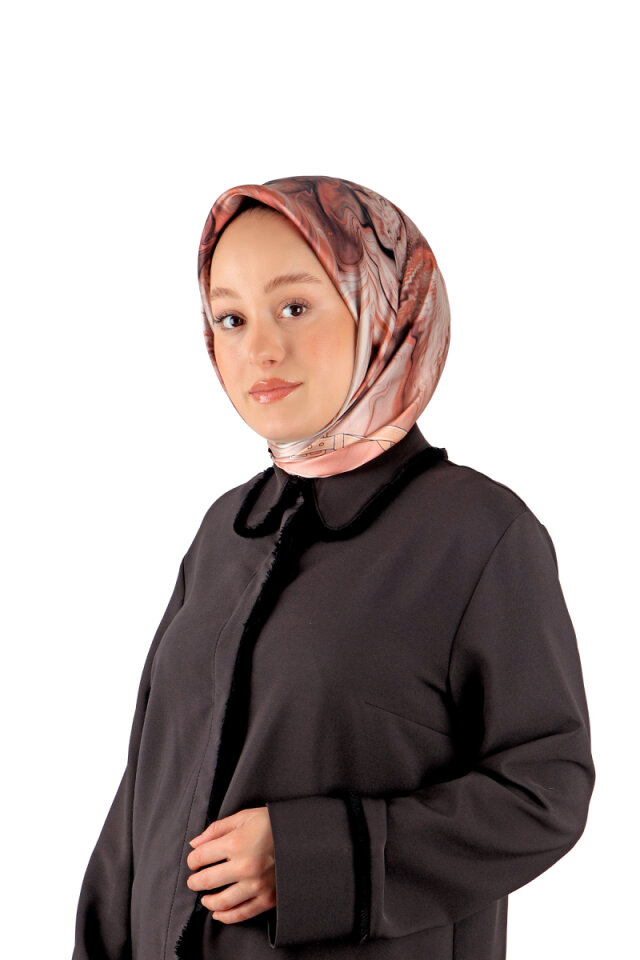 Powder Belt Pattern Sura Silk Square Scarf 