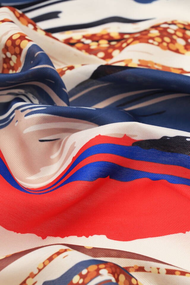 Powder Brush Pattern Soft Square Scarf - 3