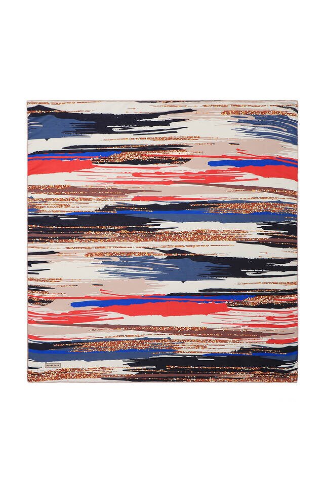 Powder Brush Pattern Soft Square Scarf - 1