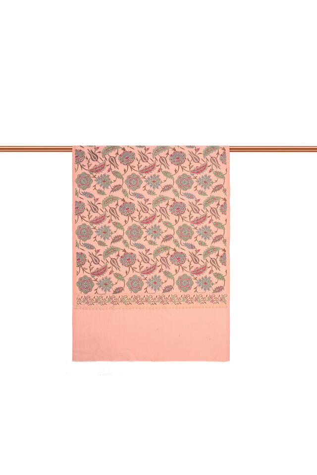 Powder Fully Embroidered Suzani Wool Shawl - 3