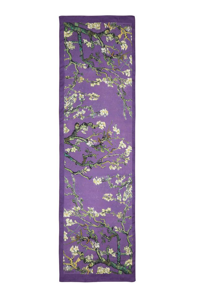 Purple Almond Blossom Silky Foulard - 4