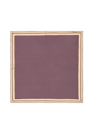 Purple Bordered Plain Silk Pocket Square 