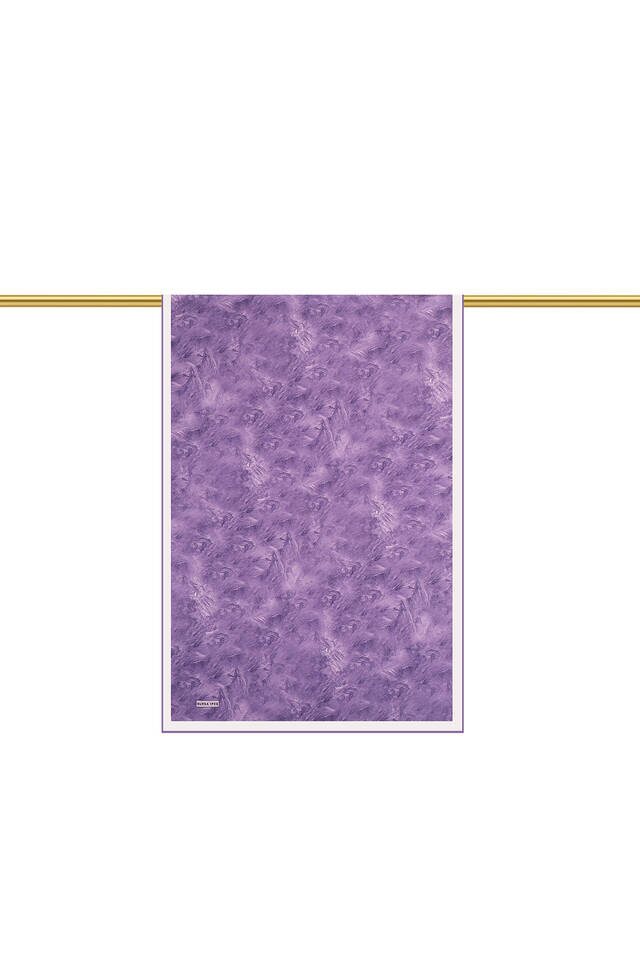 Purple Brush Pattern Silk Scarf - 2