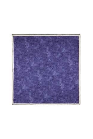Purple Brush Silk Square Scarf 