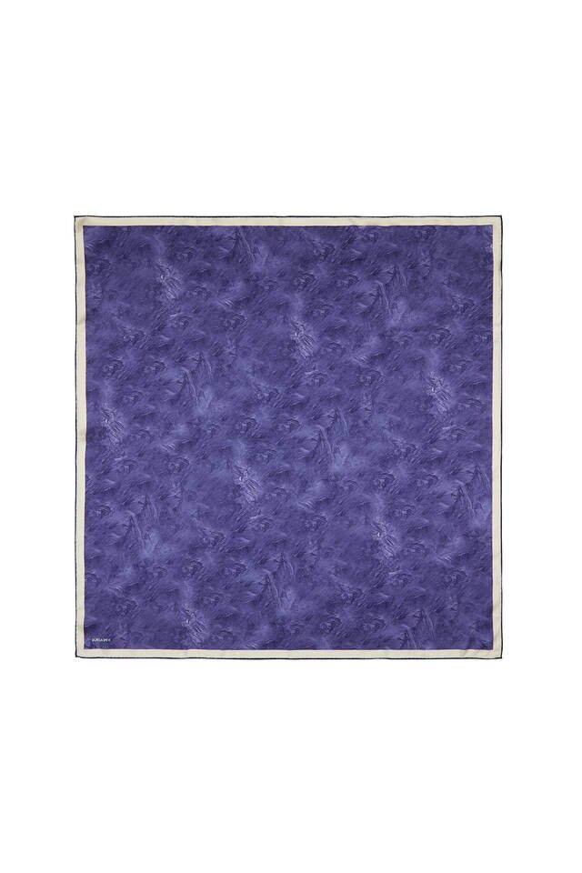 Purple Brush Silk Square Scarf 
