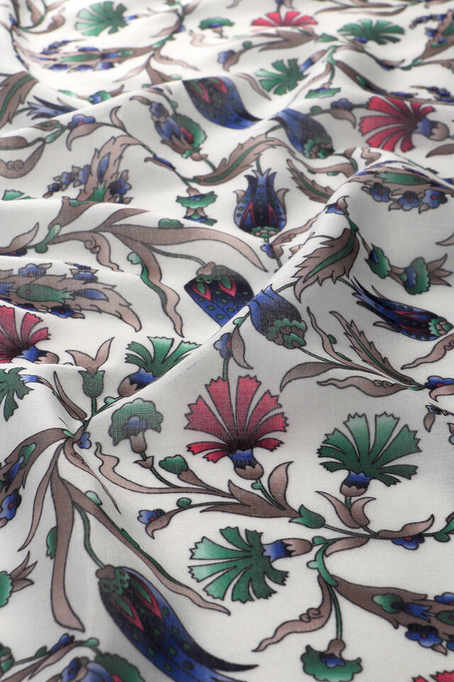 Purple Carnation Tulip Pattern Soft Square Scarf - 3