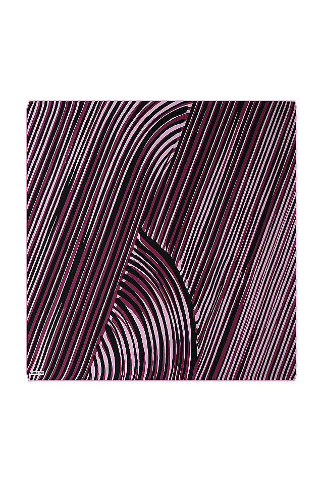 Purple Illusion Pattern Twill Silk Square Scarf 