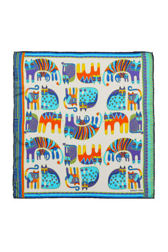 Purple Orange Patterned Silky Pocket Square 