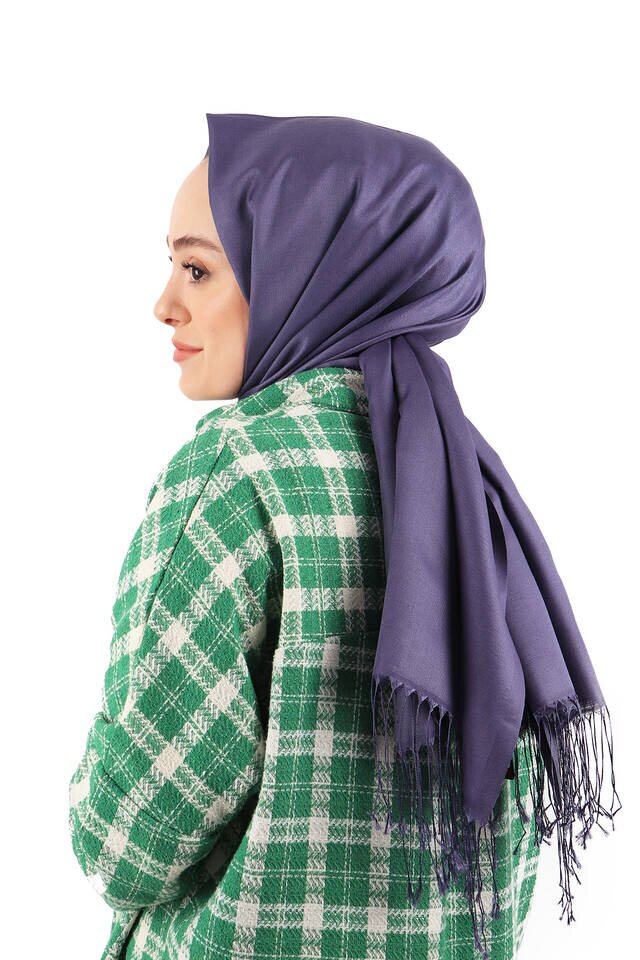 Purple Silk Look Scarf - Bursa İpek