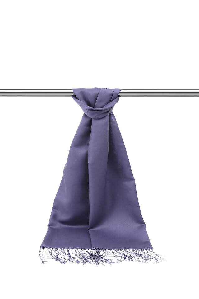 Purple Silk Look Scarf - 2