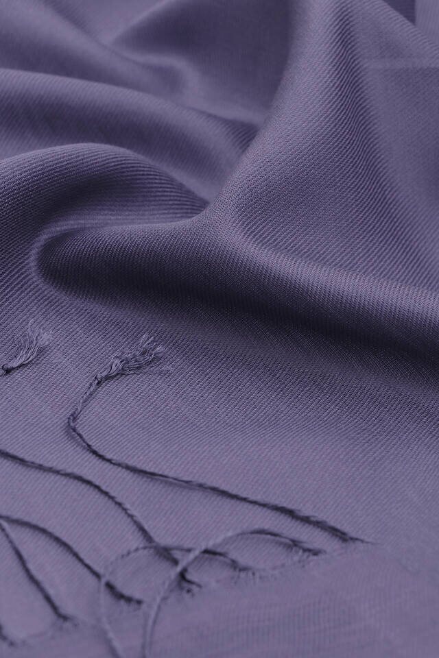 Purple Silk Look Scarf - 4