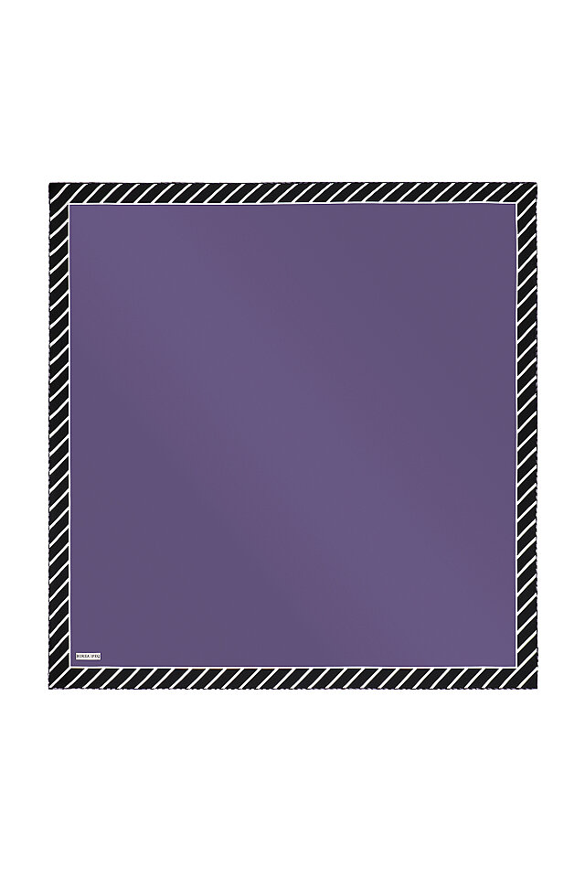 Purple Stripe Pattern Twill Silk Square Scarf 