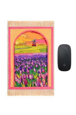 Purple Tulip Decorative Small Carpet Mousepad 