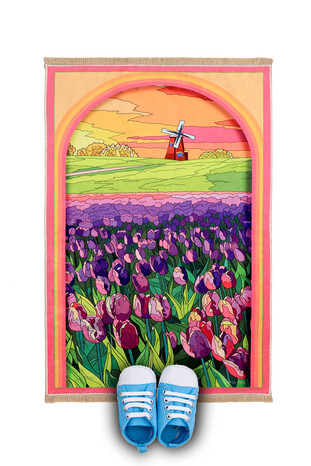 Purple Tulip Velvet Children's Prayer Rug 