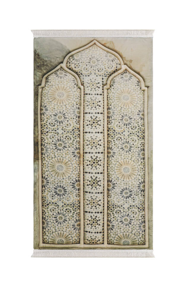 Beige Quilted Sponge Prayer Rug - Bursa İpek