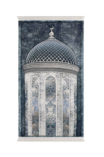 Petrol Blue Quilted Sponge Prayer Rug 