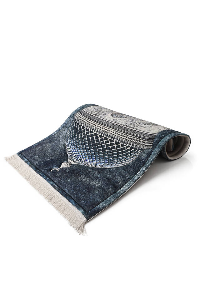 Petrol Blue Quilted Sponge Prayer Rug - 2