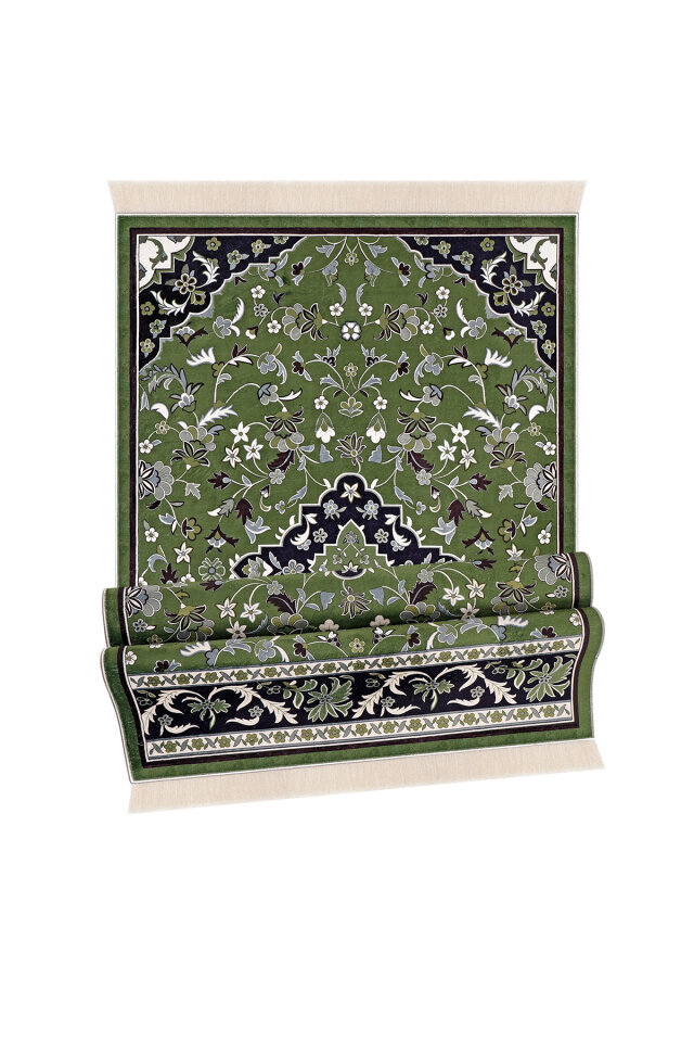 Yeşil Ravza Desen Bambu Seccade - 4