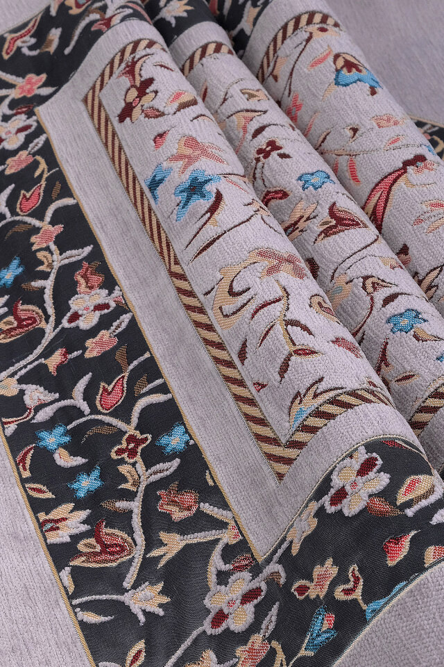 Gri Ravza Desen Özel Dokuma Seccade - 2