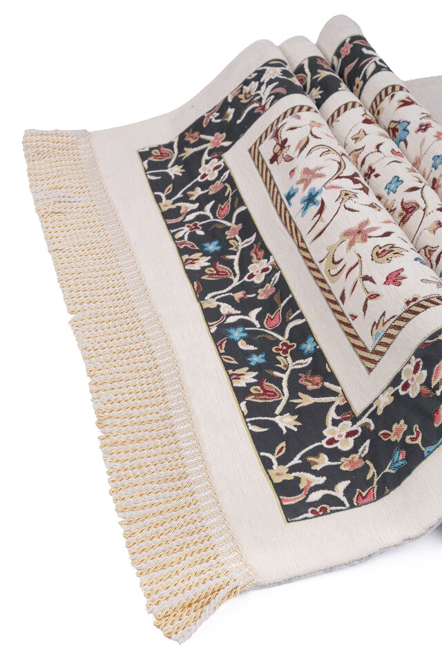 Krem Ravza Desen Özel Dokuma Seccade - 3