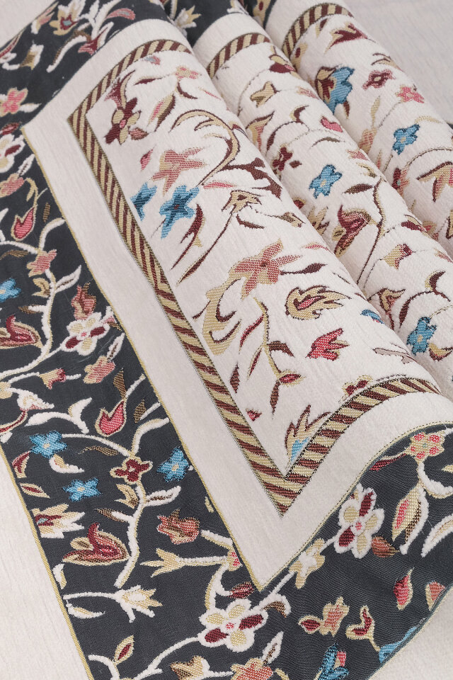 Krem Ravza Desen Özel Dokuma Seccade - 2