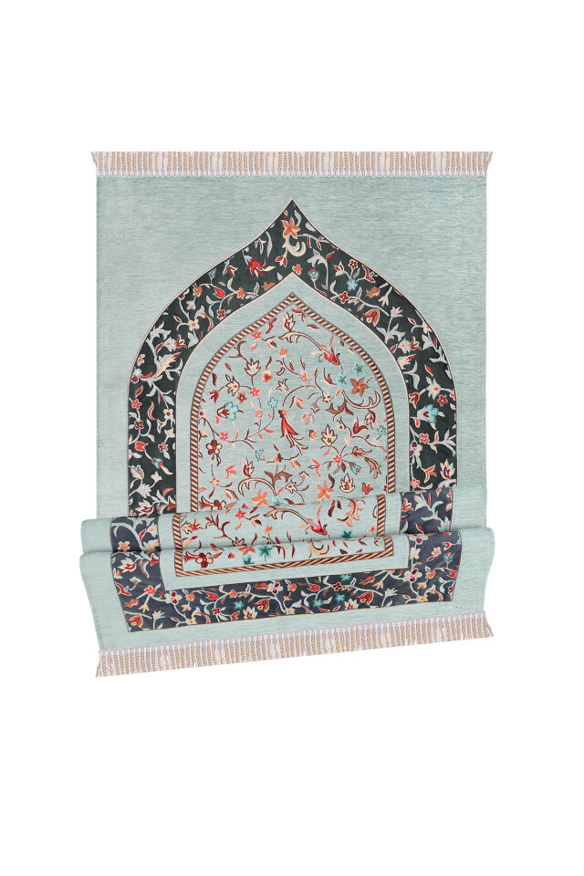 Mint Ravza Desen Özel Dokuma Seccade - 4