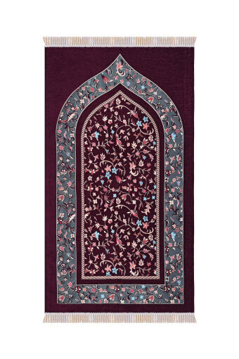 Mürdüm Ravza Desen Özel Dokuma Seccade 