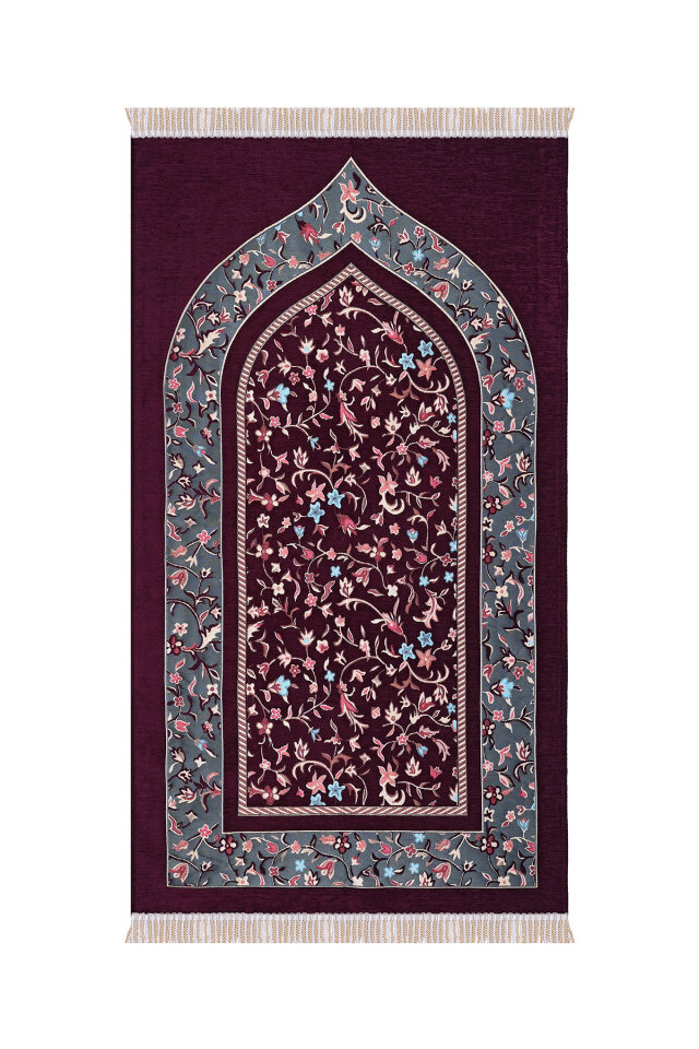 Mürdüm Ravza Desen Özel Dokuma Seccade - Bursa İpek